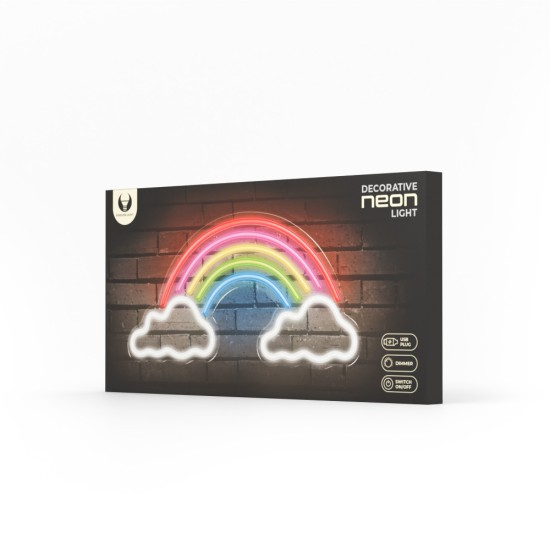 Forever Decorative Neon Plexi LED Light 40 x 20.5 x 2 cm (USB Plug) - Rainbow - Dekoratīva neona LED lampa