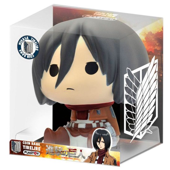 Plastoy Attack on Titan Chibi Money Box 16cm - Mikasa - Krājkase