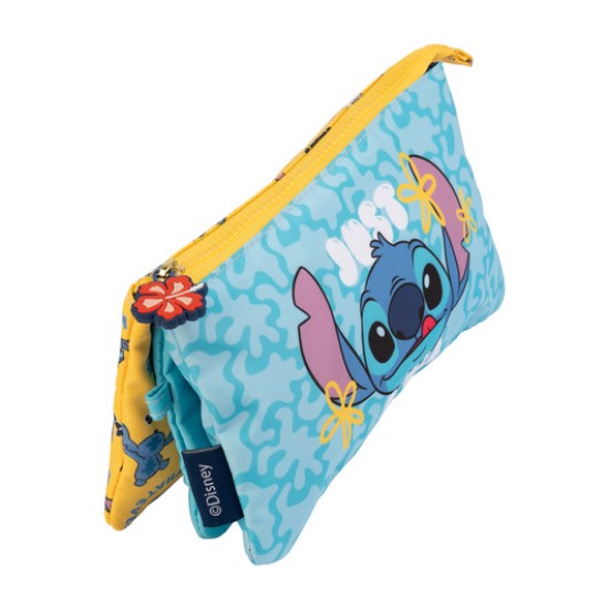 Grupo Erik Disney StitchTropical Triple Pencil Case 22 x 13 x 9cm - Penālis ar trīs nodalījumiem