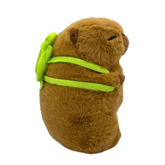 Capybara Assorted Plush Toy 18cm - Zaļa Mugursoma - Plīša rotaļlieta