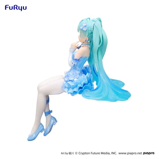 Furyu Hatsune Miku Noodle Stopper Ver. Blue Color Figure 15cm - Miku Flower Fairy Nemophila Pail - Plastic figure