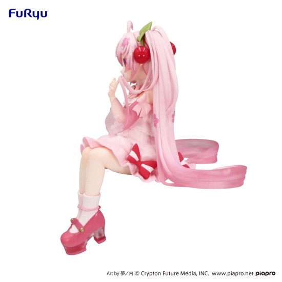 Furyu Hatsune Miku Noodle Stopper Figure 14cm - Sakura Miku 2025 - Plastic figure