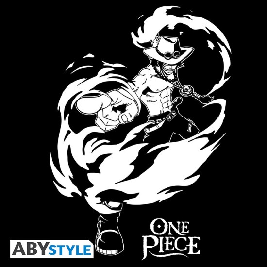 ABYstyle One Piece Portgas D. Ace T-shirt - XL size / Black - Unisex cotton T-shirt