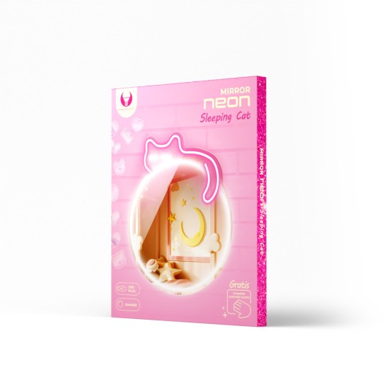 Forever Decorative Mirror Neon LED Light 40 x 32 x 2 cm (USB Plug) - Cat 