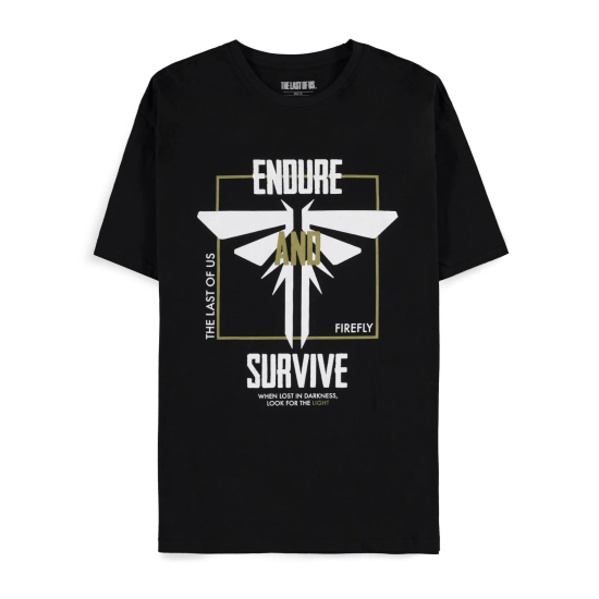 Difuzed The Last of Us Endure and Survive Short Sleeved T-shirt - L izmērs / Melns - Vīriešu kokvilnas T-krekls