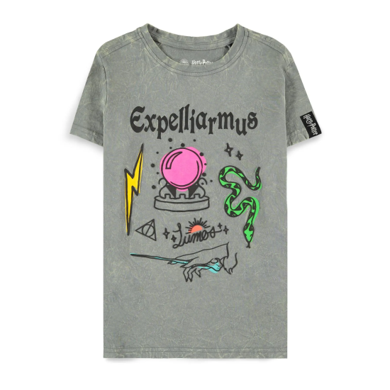 Difuzed Harry Potter Wizards Unite Witching Hour Icon Girls Washed T-shirt - Izmērs 122-128 / Pelēks - Bērnu kokvilnas T-krekls