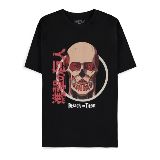 Difuzed Attack on Titan Short Sleeved T-shirt - S izmērs / Melns - Vīriešu kokvilnas T-krekls