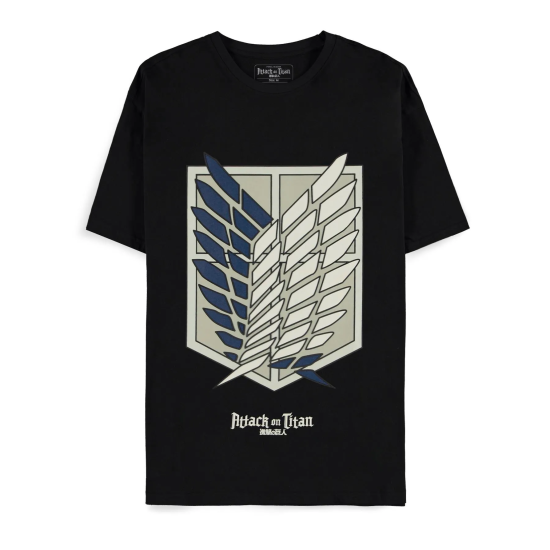 Difuzed Attack on Titan Season 4 Short Sleeved T-shirt - M izmērs / Melns - Vīriešu kokvilnas T-krekls