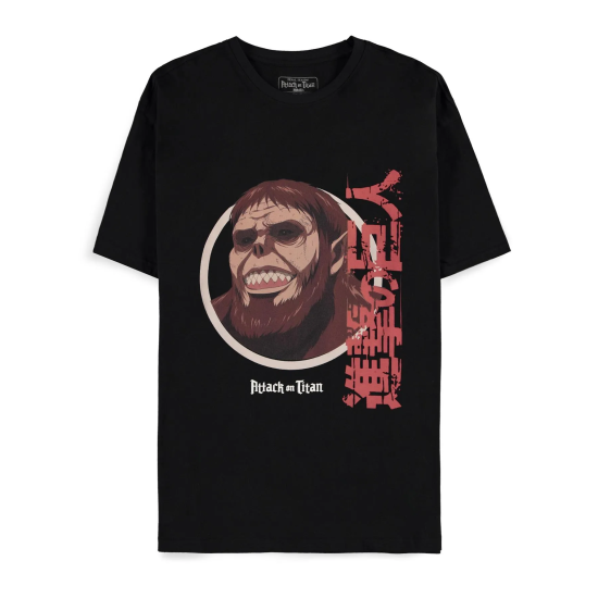 Difuzed Attack on Titan Short Sleeved T-shirt - S izmērs / Melns - Vīriešu kokvilnas T-krekls