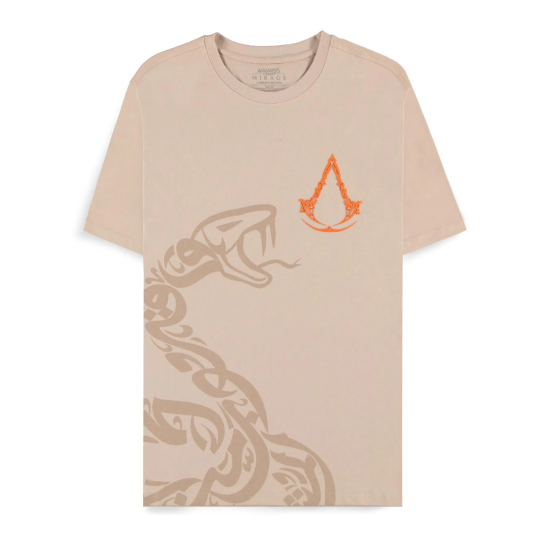 Difuzed Assassin's Creed Mirage Snake Short Sleeved T-shirt - S izmērs / Bēšs - Vīriešu kokvilnas T-krekls