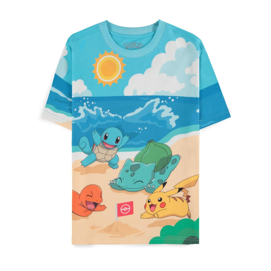 Difuzed Pokemon Beach Day Short Sleeved T-shirt - S izmērs / Krāsains - Sieviešu kokvilnas T-krekls