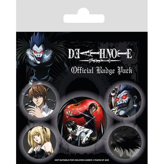 Pyramid Death Note Pin Badge Pack (6 pcs.) - Characters - Piespraude