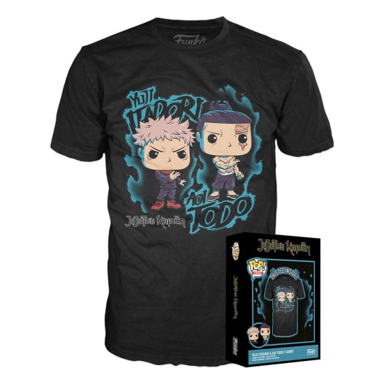 Funko POP! Jujutsu Kaisen Boxed Tee Yuji & Aoi T-shirt - XL izmērs / Melns - Vīriešu T-krekls