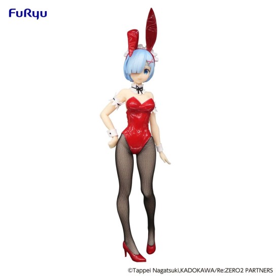 Furyu Re:Zero BiCute Bunnies ver. Red Color Figure 29cm - Rem - Plastmasas figūriņa