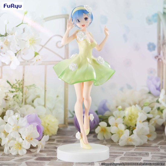 Furyu Re:Zero Trio-Try-iT Figure 21cm - Rem Flower Dress - Plastmasas figūriņa