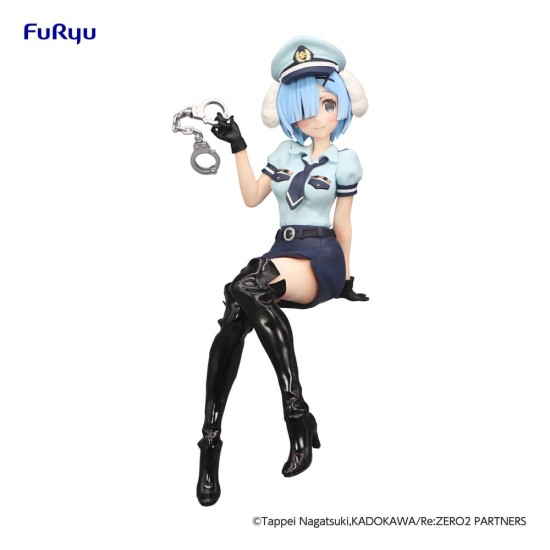 Furyu Re:Zero Starting Life in Another World Noodle Stopper Figure 14cm - Rem Police Officer Cap with Dog Ears - Plastmasas figūriņa