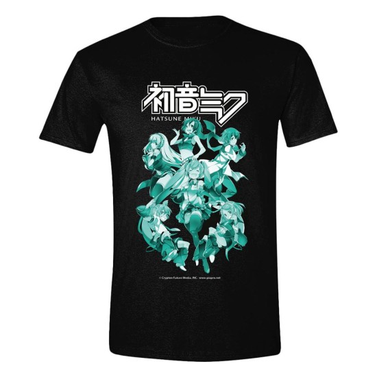 PCMerch Hatsune Miku Crew T-shirt - L izmērs / Melns - Uniseks kokvilnas T-krekls