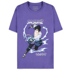 Difuzed Naruto Shippuden Sasuke T-shirt - M izmērs / Violets - Vīriešu kokvilnas T-krekls