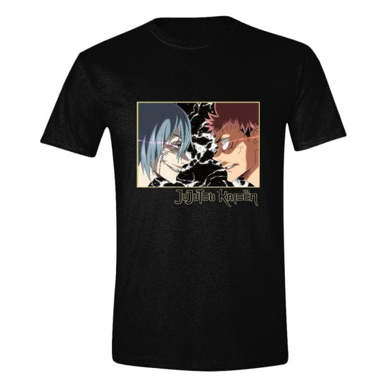 Comic Studio Jujutsu Kaisen Face 2 Face T-shirt - M izmērs / Melns - Vīriešu kokvilnas T-krekls