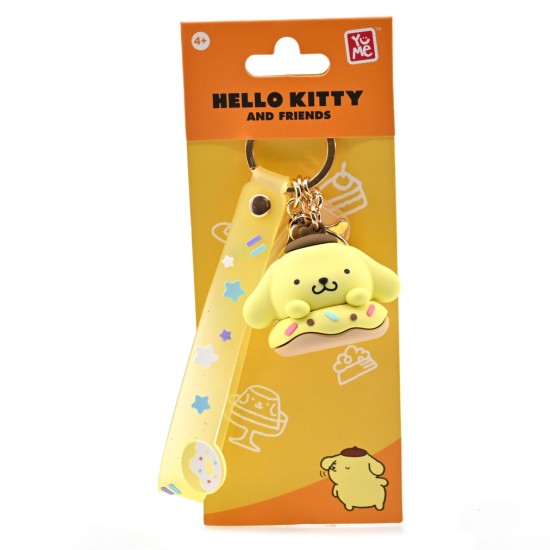 Yume Toys Hello Kitty Donut Assorted Animal Keychain - Pompopurin - Atslēgu piekariņš