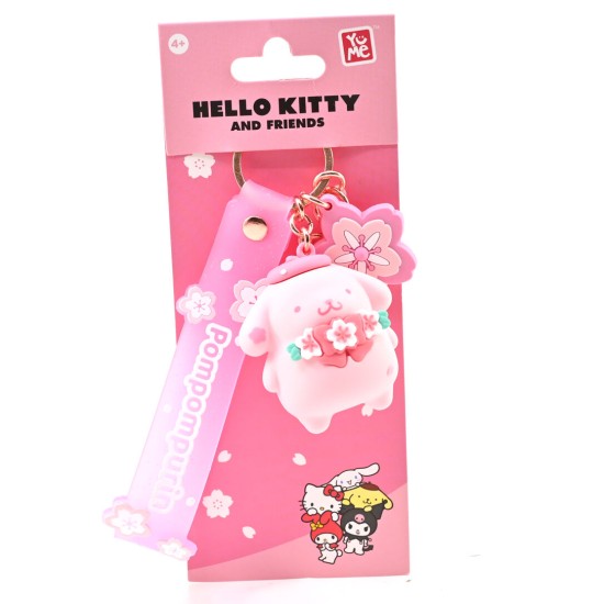 Yume Toys Hello Kitty Sakura Assorted Animal Keychain - Pompopurin - Atslēgu piekariņš