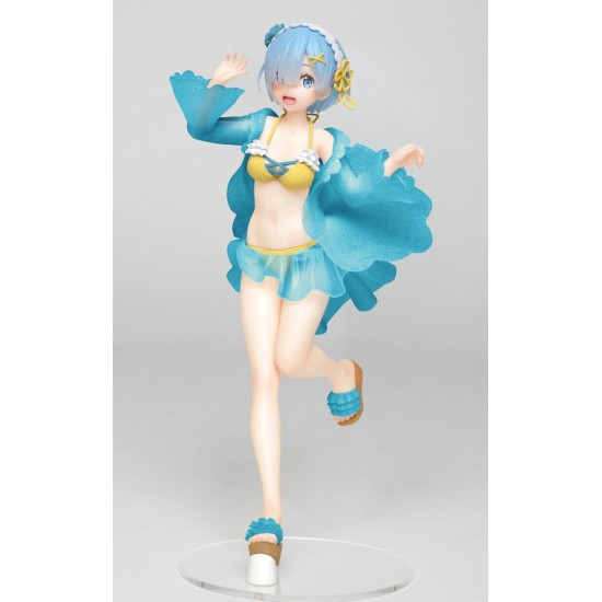 Taito Prize Re:Zero Precious Ver. Renewal Edition Figure 23cm - Rem Original Frill Swimwear - Plastmasas figūriņa