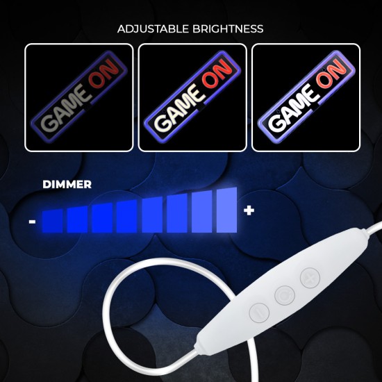 Forever Neolia Decorative Neon Plexi LED Light 40 x 12 x 2 cm (USB Plug) - Game On - Dekoratīva neona LED lampa