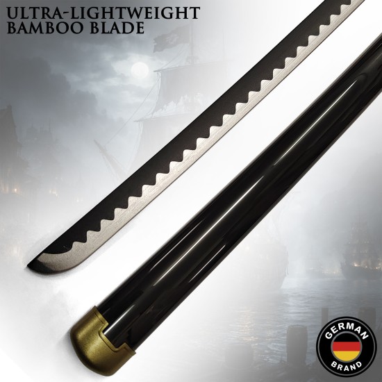 One Piece Wooden Katana with Sheath and Stand Roronoa Zoro Yubashiri Sword 100cm - Katana