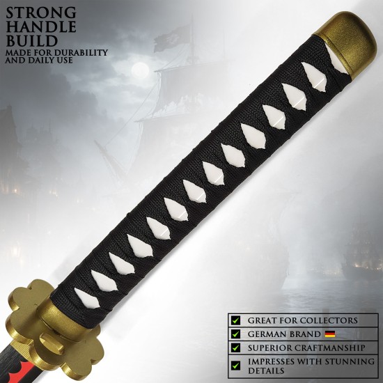 One Piece Wooden Katana with Sheath and Stand Zoro's Shuusui Sword 101cm - Koka Katana ar Makstu un Statīvu (Zobens)