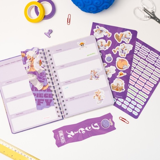 Grupo One Piece Gear 5 Week to View 12 months 2026 August to 2027 July Academic Diary - Plānotājs