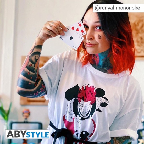 ABYstyle Hunter x Hunter Hisoka T-shirt - XL izmērs / Balts - Vīriešu kokvilnas T-krekls