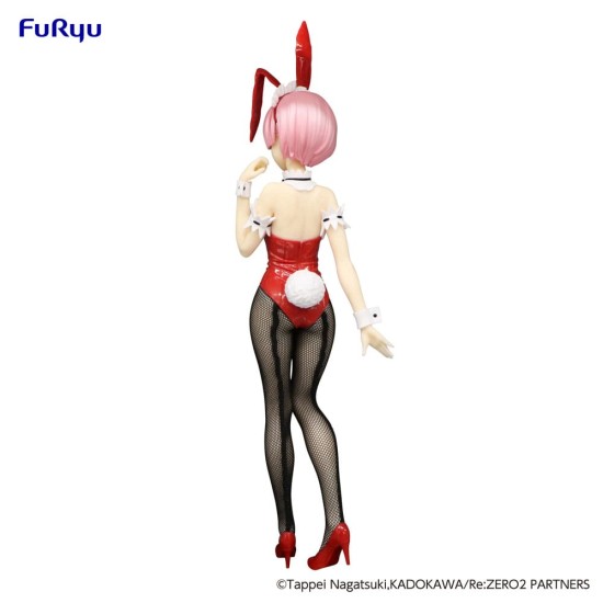 Furyu Re:Zero BiCute Bunnies ver. Red Color Figure 29cm - Ram - Plastmasas figūriņa