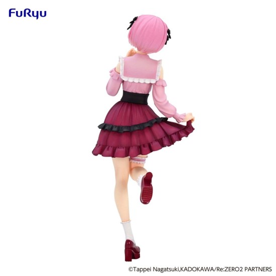 Furyu Re:Zero Starting Life in Another World Trio-Try-iT ver. Pink Figure 21cm - Rem Girly Outfit - Plastmasas figūriņa