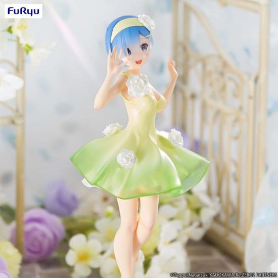 Furyu Re:Zero Trio-Try-iT Figure 21cm - Rem Flower Dress - Plastmasas figūriņa