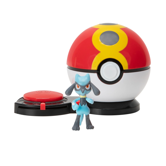 Jazwares Pokemon Surprise Attack Pokeball Battle Game - Charmander vs Riolu - Galda spēle