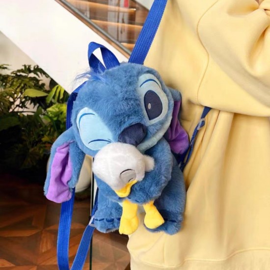Stitch Plush Backpack 25cm - Blue