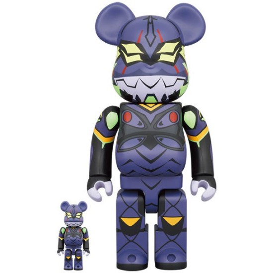 400% & 100% Bearbrick Set - Evangelion (EVA Unit 13 - New Paint) - Divu ABS plastmasas figūriņu komplekts