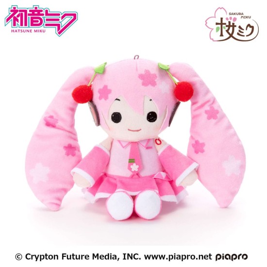 Sega Hatsune Miku Hangingood  Plush Toy 20cm - Sakura Miku - Plīša rotaļlieta