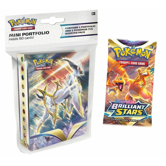 Pokemon Super Card Game TCG Trading Cards - Sword & Shield Brilliant Stars Mini Portfolio EN - Kāršu spēle