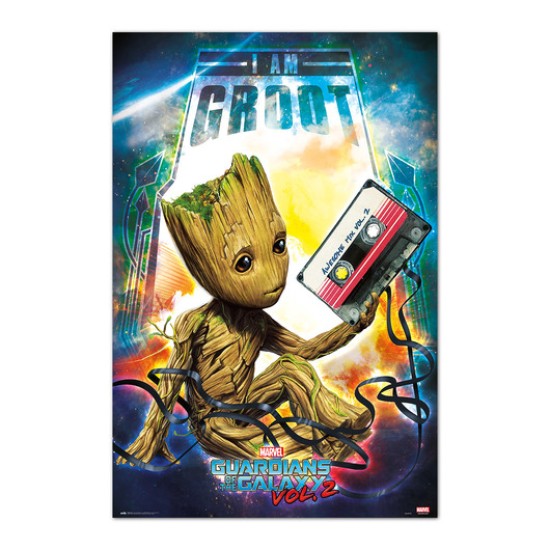 Grupo Erik Marvel Guardians of the Galaxy vol.2 Poster Maxi 91.5 x 61 cm - Groot - Plakāts