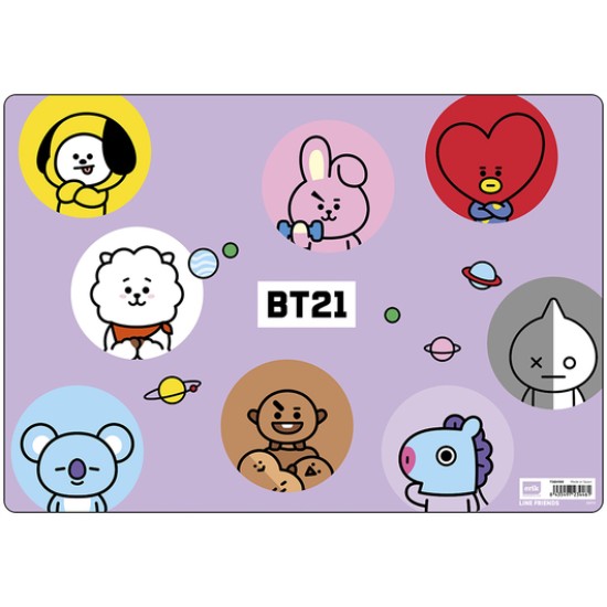 Grupo Erik BT21 Line Friends Desk Pad 50 x 35cm - Galda paliktnis