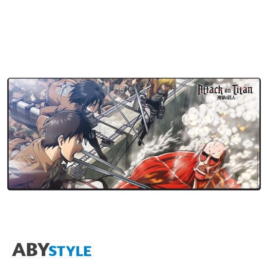 ABYstyle Attack on Titan XXL Mousepad 90 x 40 cm - Eren vs Colossal Titan - Peles paliktnis