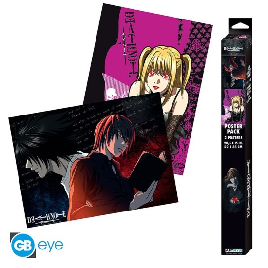 ABYstyle Death Note Poster Chibi Set (2 pcs.) 52 x 38 cm - L vs Light & Misa - Divi plakāti