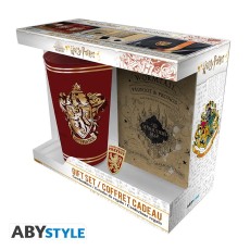 ABYstyle Harry Potter Gift Set Large Glass 400ml / Pin / Notebook - Gryffindor