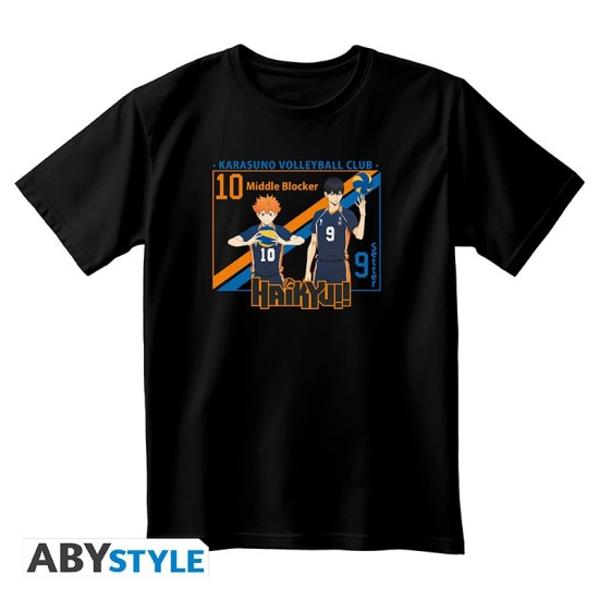 ABYstyle Haikyu!! Hinata & Kageyama T-shirt - M izmērs / Melns - Uniseks kokvilnas T-krekls