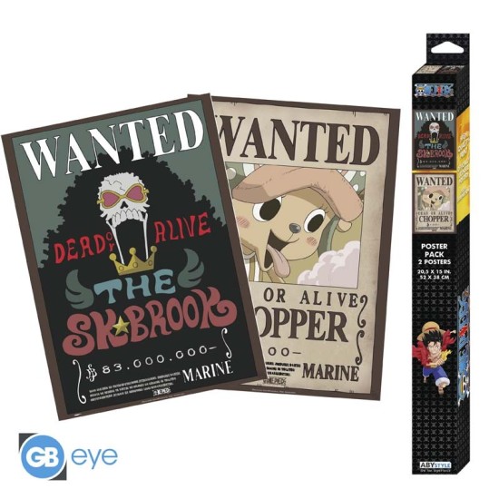 ABYstyle One Piece Poster Chibi Set (2 pcs.) 52 x 38 cm - Wanted Chopper & Brook - Divi plakāti