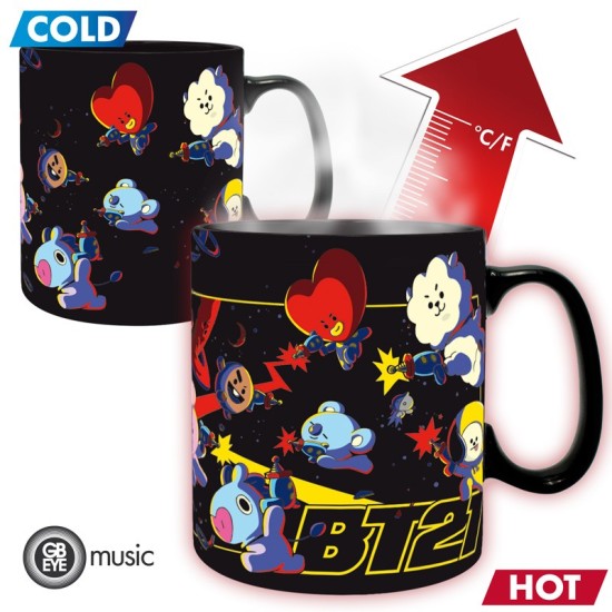 ABYstyle BT21 Heat Change Ceramic Mug 460ml - Space - Krūze