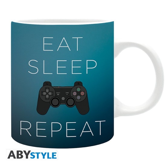 ABYstyle PlayStation Ceramic Mug 320ml - Eat Sleep Repeat - Krūze