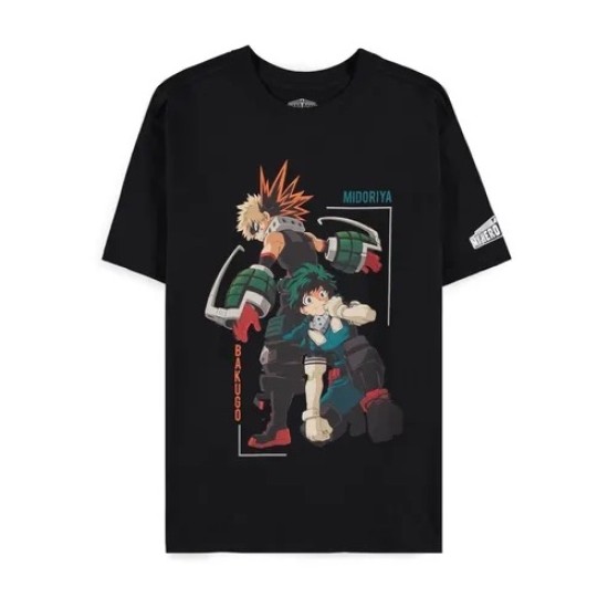 Difuzed My Hero Academia Izuku Midoriya Short Sleeved T-shirt - S izmērs / Melns - Vīriešu kokvilnas T-krekls