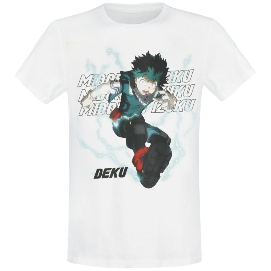 Difuzed My Hero Academia White Deku Short Sleeved T-shirt - S izmērs / Balts - Vīriešu kokvilnas T-krekls